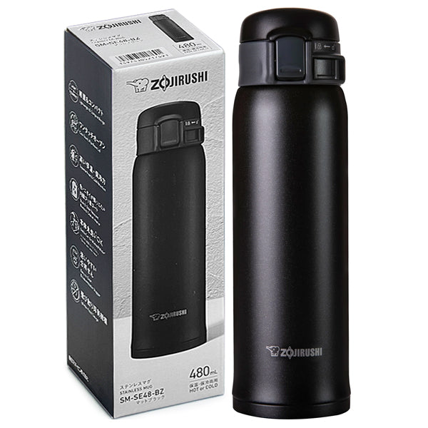 Zojirushi SM-SE48-BZ | 0.48L VACUUM MUG Flip-Open