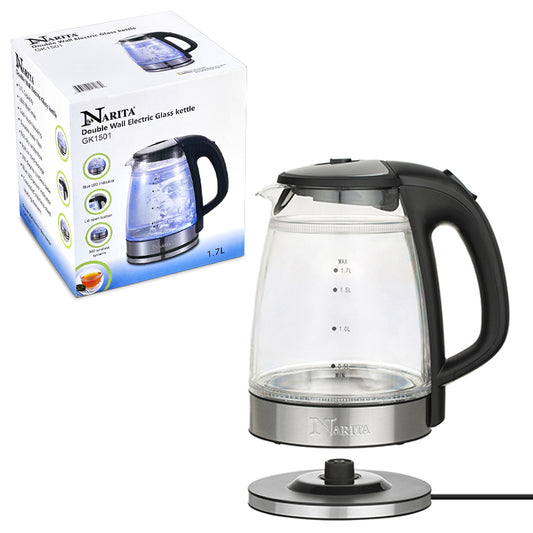 Narita GK1501 | 1.7L ELEC. DOUBLE WALL GLASS KETTLE