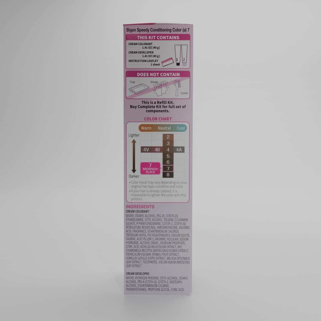 BIGEN UE-9Q4F-RR4E | Speedy Conditioning Color Refill: 7 Brownish Black - 3 Pack