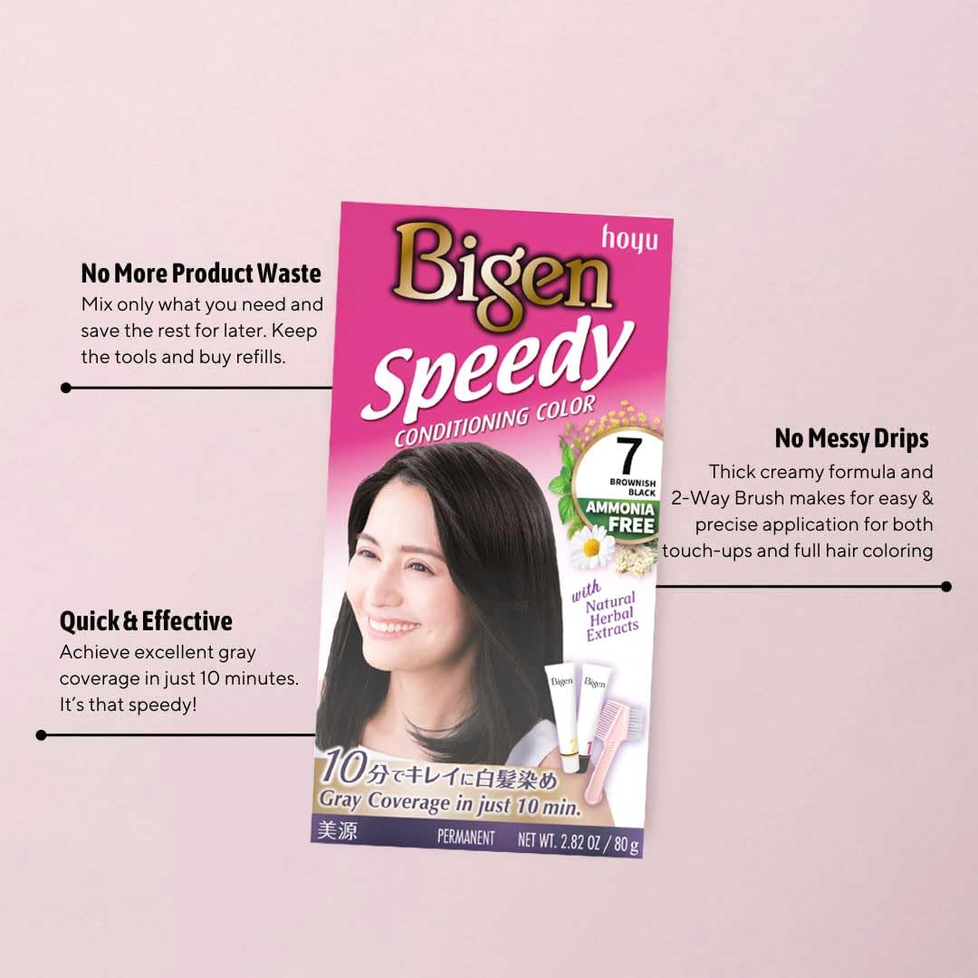 BIGEN UE-9Q4F-RR4E | Speedy Conditioning Color Refill: 7 Brownish Black - 3 Pack