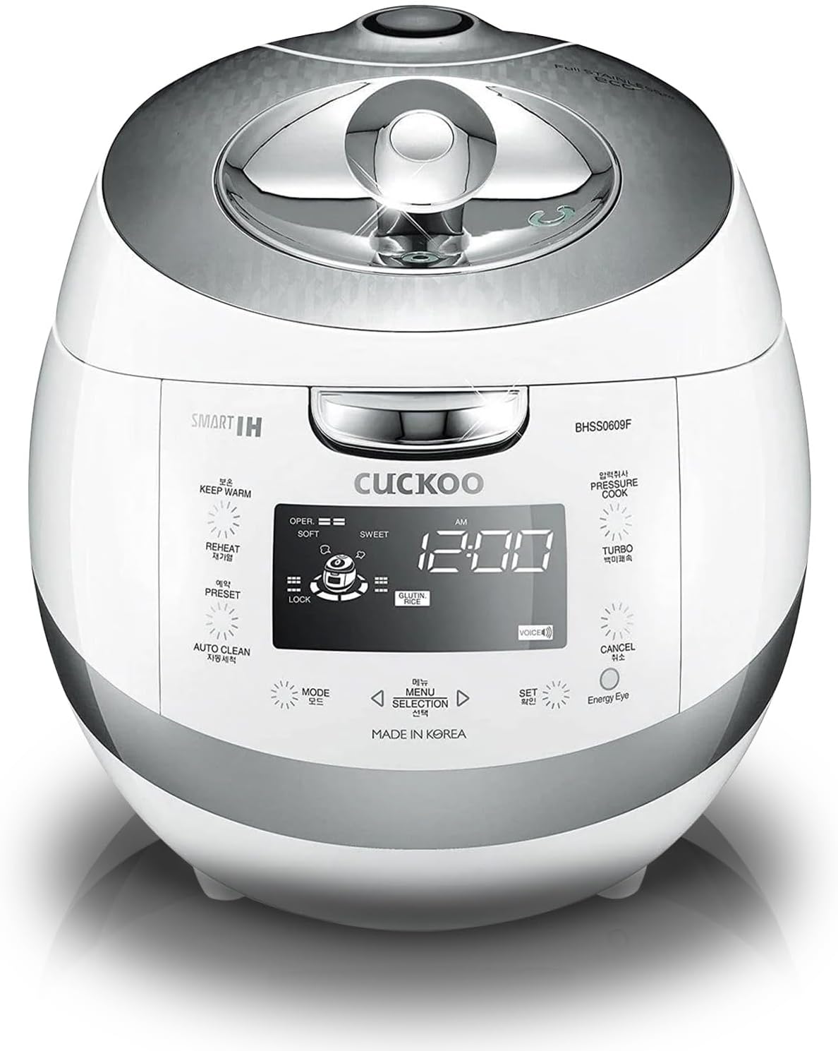 CUCKOO CRP-BHSS0609F | 6-Cup Induction Heating Pressure Rice Cooker with 16 Menu Options, Stainless Steel Inner Pot