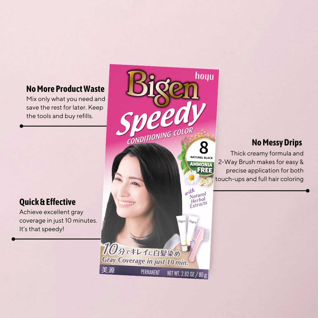 BIGEN BU02P03526X6 | Speedy Conditioning Color Refill: 8 Natural Black - 3 Pack