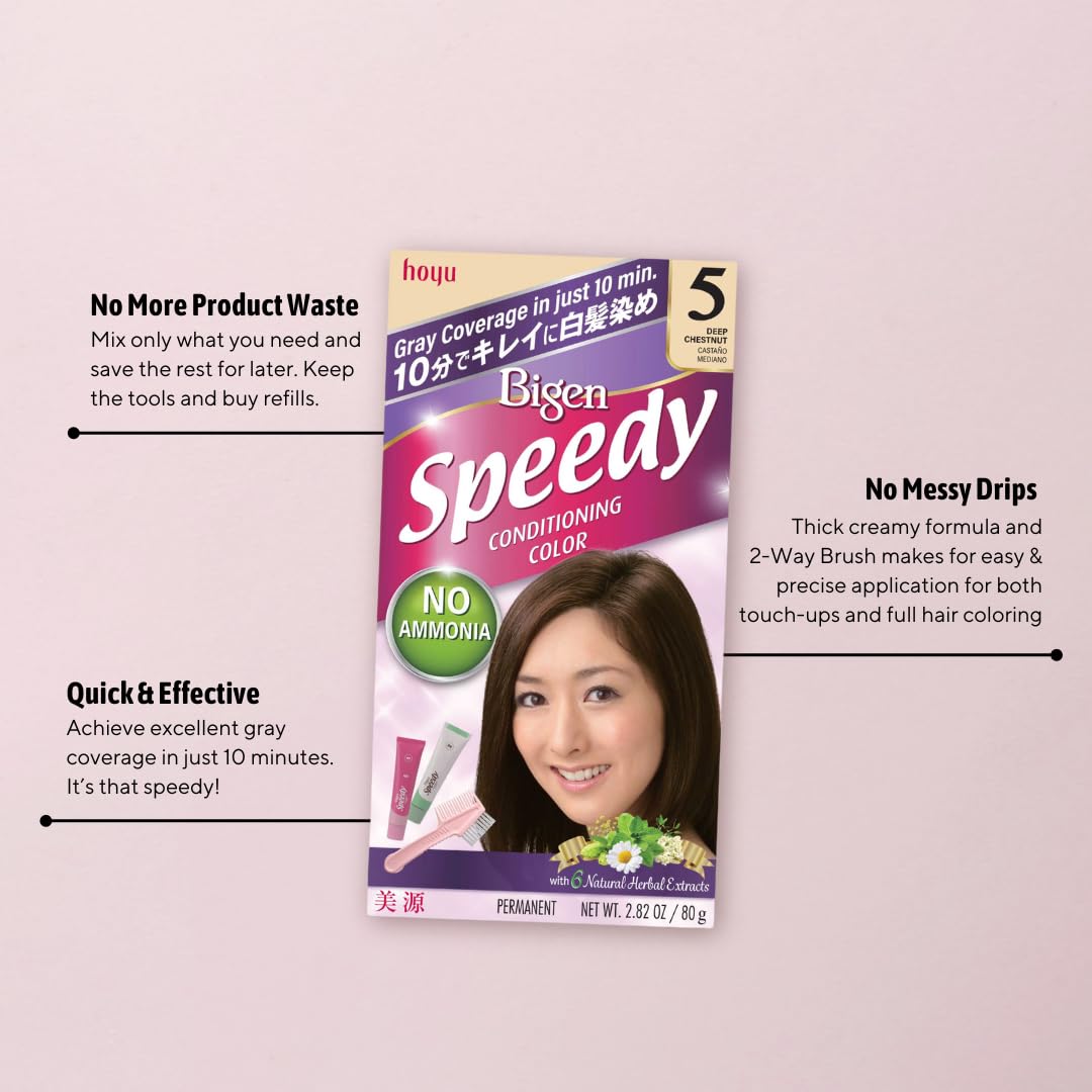BIGEN BU02P03514 | Speedy Conditioning Color Refill: 2 Light Warm Chestnut - 3 Pack