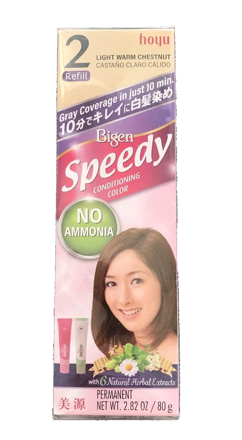 BIGEN  CR-C3GK-RUQT | HOYU Speedy Hair Color, No. 2 Light Warm Chestnut (Pack Of 6)