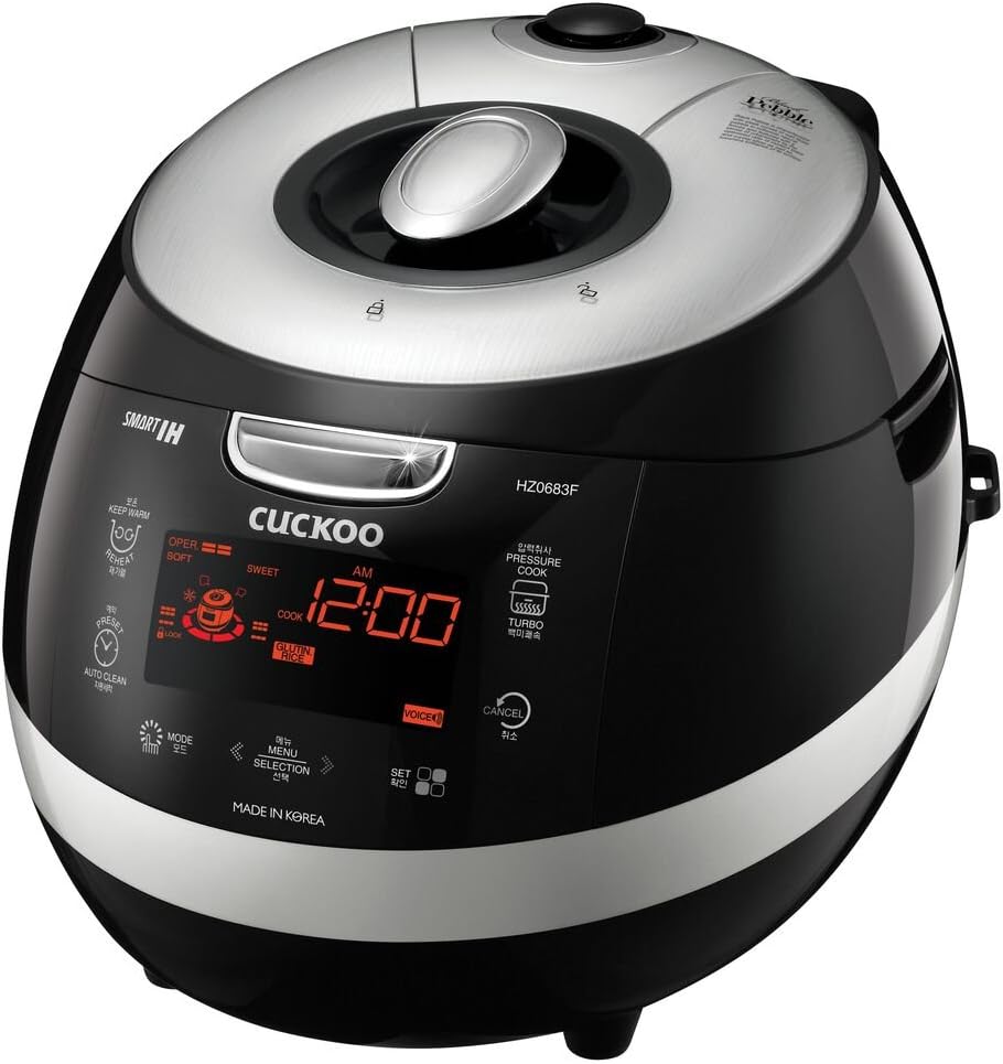 CUCKOO CRP-HZ0683FR | 6-Cup Multifunctional and Programmable Electric Induction Heating Pressure Rice Cooker, Fuzzy Logic and Intelligent Cooking Algorithm