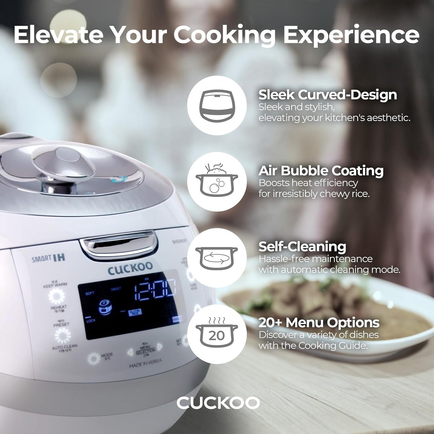 CUCKOO CRP-BHSS0609F | 6-Cup Induction Heating Pressure Rice Cooker with 16 Menu Options, Stainless Steel Inner Pot