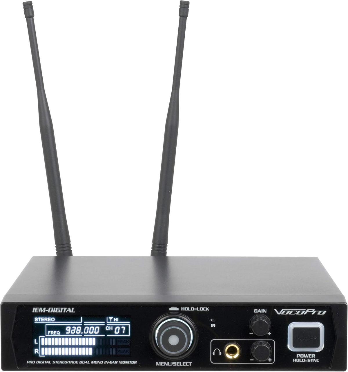 VocoPro IEM-DIGITAL-12 | Professional Digital Stereo/True Dual Mono In-Ear Monitor, Black