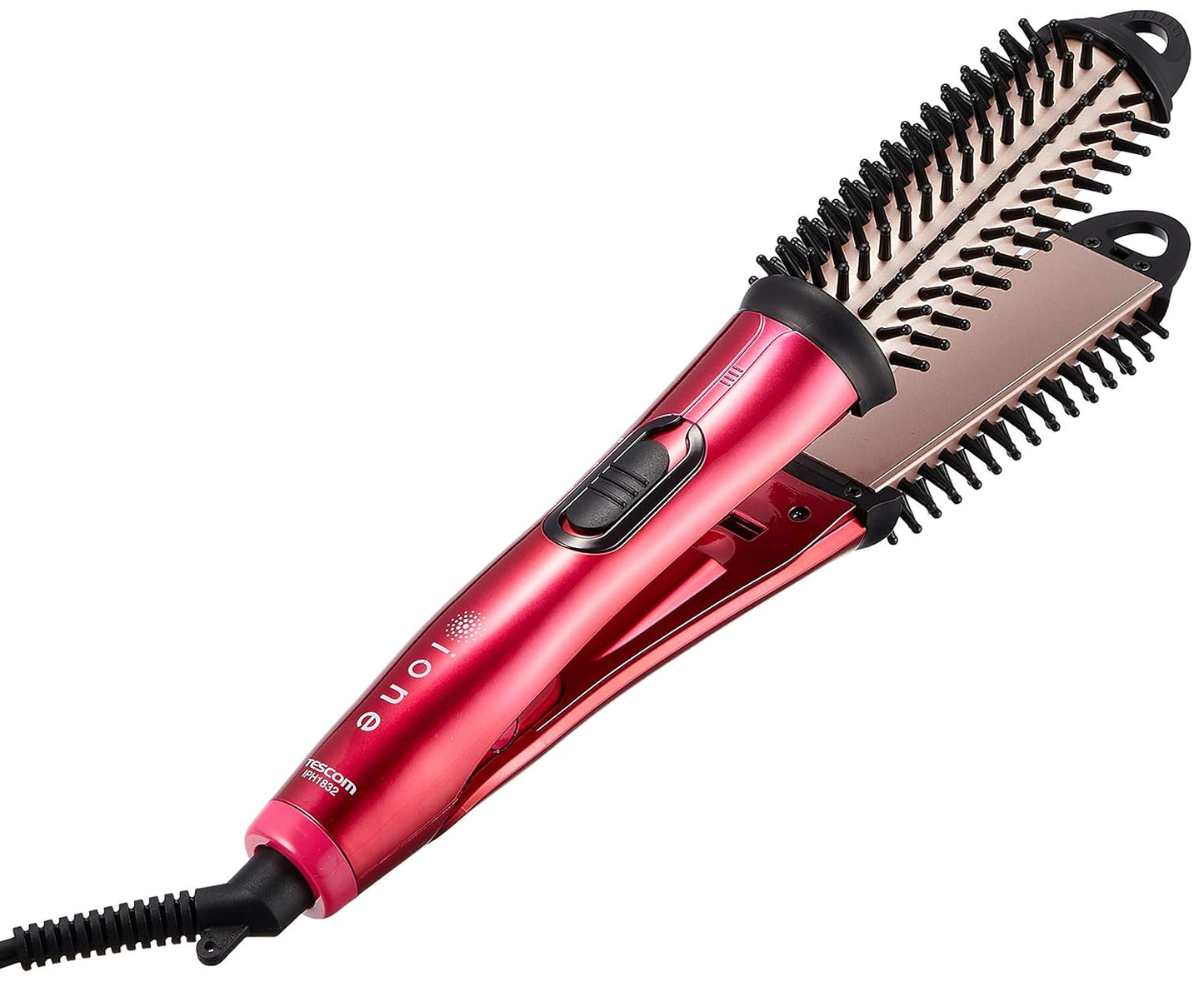 Tescom IPH1832-P | Negative Ion 2WAY Brush Hair Iron (32mm) (Sparkle Pink)【Japan Domestic Genuine Products】
