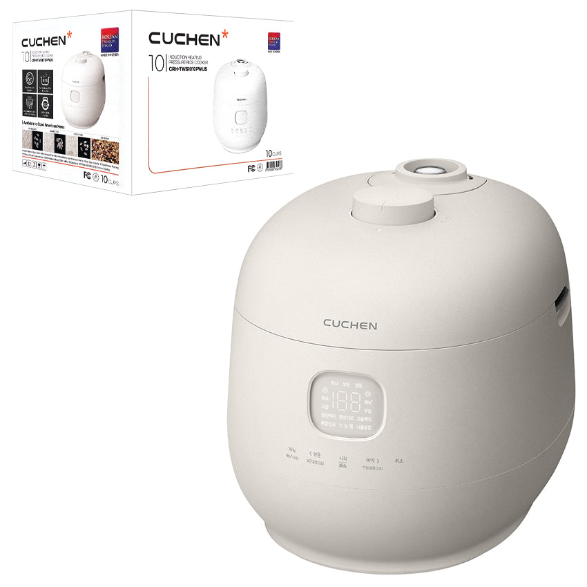 CUCHEN CRH-TWS1010PWUS | 10-Cup Premium IH Pressure Rice Cooker & Multi-Cooker, Full 304Ti Stainless Steel Inner Pot, Dual High/Non-Pressure, Slow Cook & Auto Steam Clean