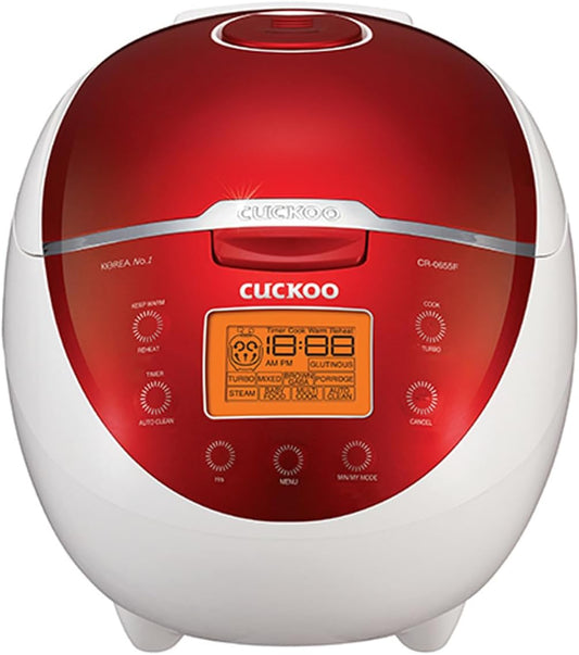 CUCKOO CR-0655F | 6-Cup Micom Rice Cooker with 12 Menu Options: White Rice, Brown Rice & More, Nonstick Inner Pot