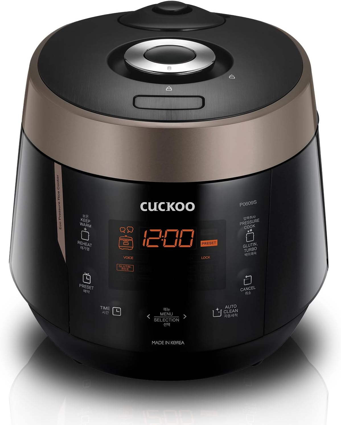 CUCKOO CRP-P0609S | 6-Cup Pressure Rice Cooker with 12 Menu Options: Quinoa, Nu Rung Ji, GABA/Brown Rice & More