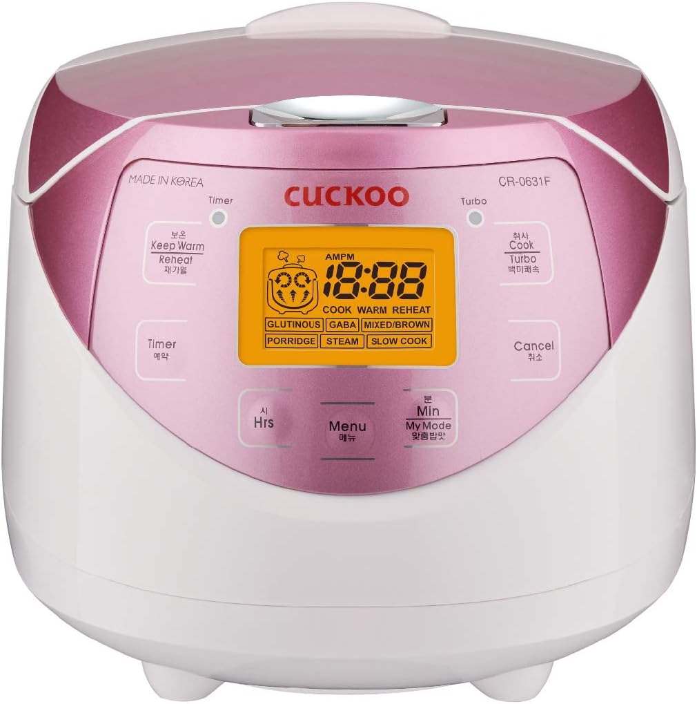 CUCKOO CR-0632F | 6-Cup Micom Rice Cooker with 9 Menu Options: White Rice, Brown Rice & More, Nonstick Inner Pot