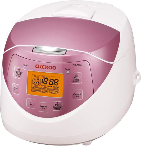 CUCKOO CR-0632F | 6-Cup Micom Rice Cooker with 9 Menu Options: White Rice, Brown Rice & More, Nonstick Inner Pot