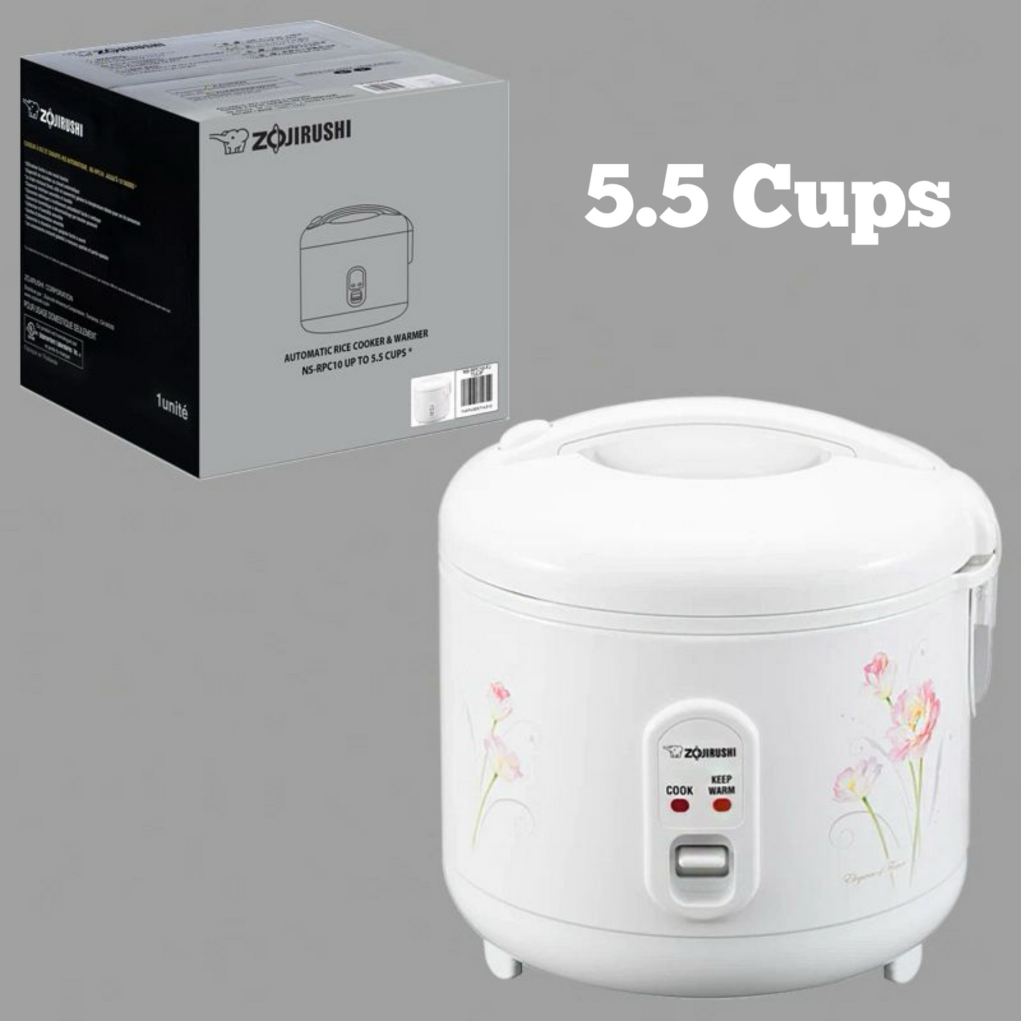 Zojirushi NS-RPC10-FJ | 5.5-Cup Rice Cooker and Warmer