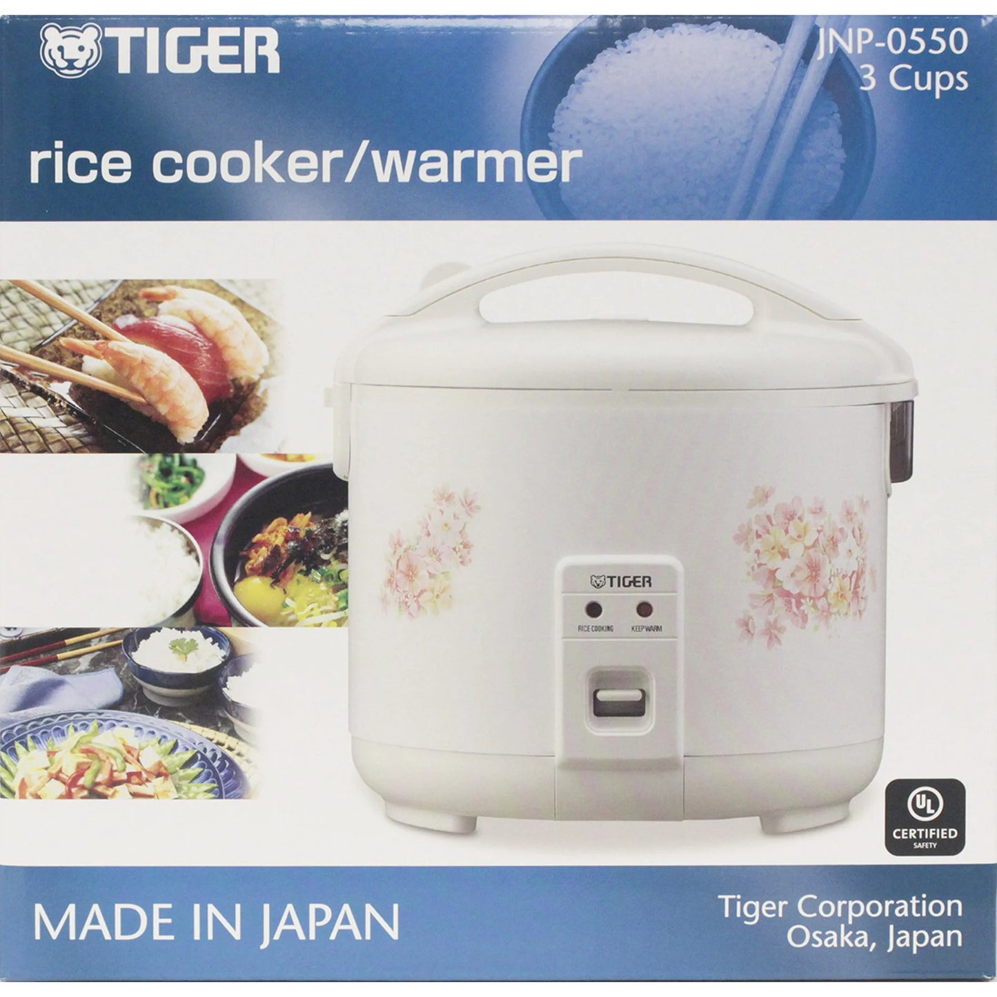 TIGER JNP0550/FL | 3-Cup Rice Cooker and Warmer