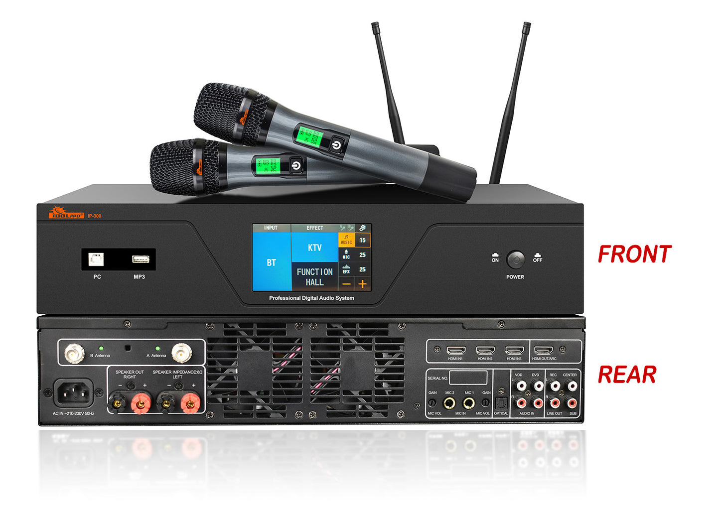 IDOLmain ASM13 | Premium 7000W Karaoke System With Dual Loudspeakers And Dual High Tech Wireless Microphones Bundle