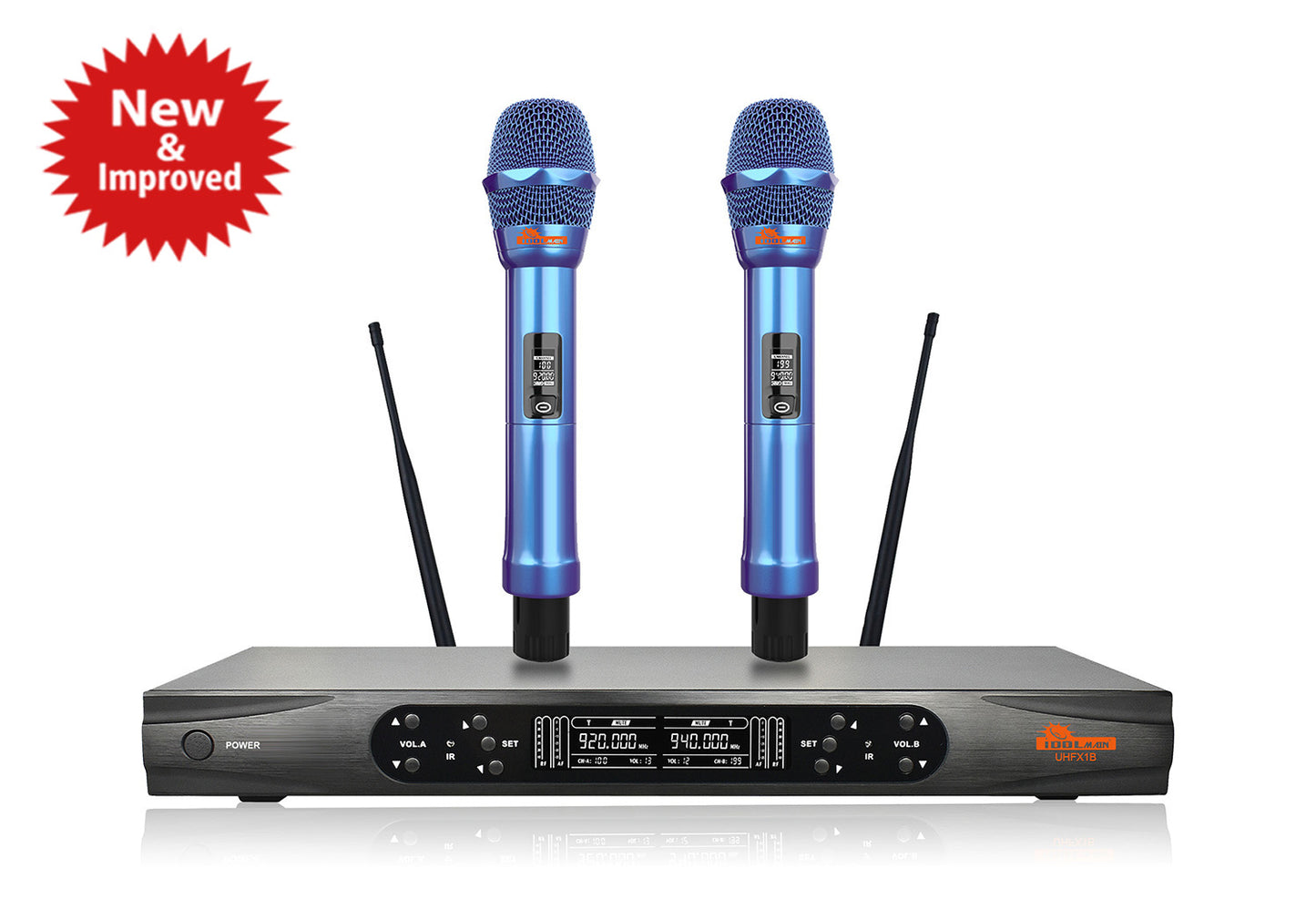 IDOLmain ASM37 | Heavy Bass Karaoke System With 8000W IP-7500 Mixing Amplifier with Dual 2000W Loudspeakers and UHF-X1B Wireless Microphone