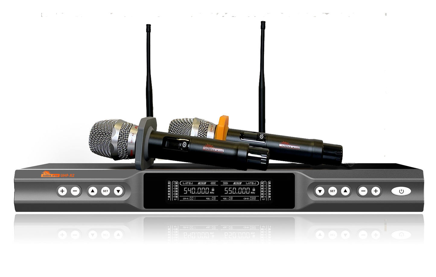 IDOLmain ASM32 | 3000W Karaoke System with Bluetooth, Optical, HDMI ARC, With Dual 1500W Speakers, Dual Anti Feedback Wireless Microphones