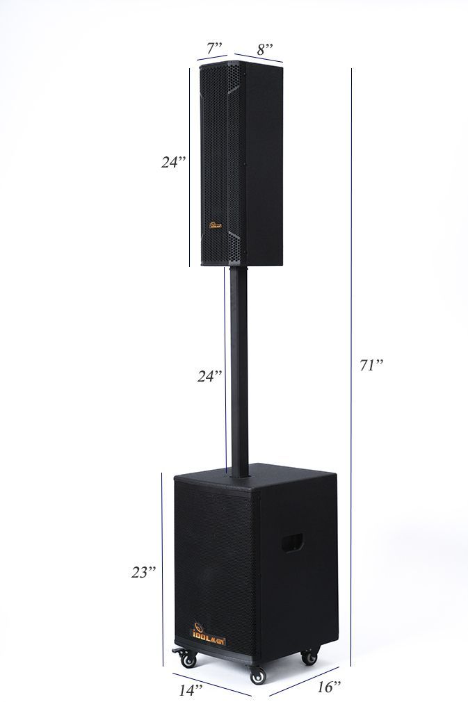 IDOLmain ASM51 | IPS-T3 4000W All-in-one Portable Tower Powered Speaker with Dual Wireless Microphones UHF-630 Karaoke System