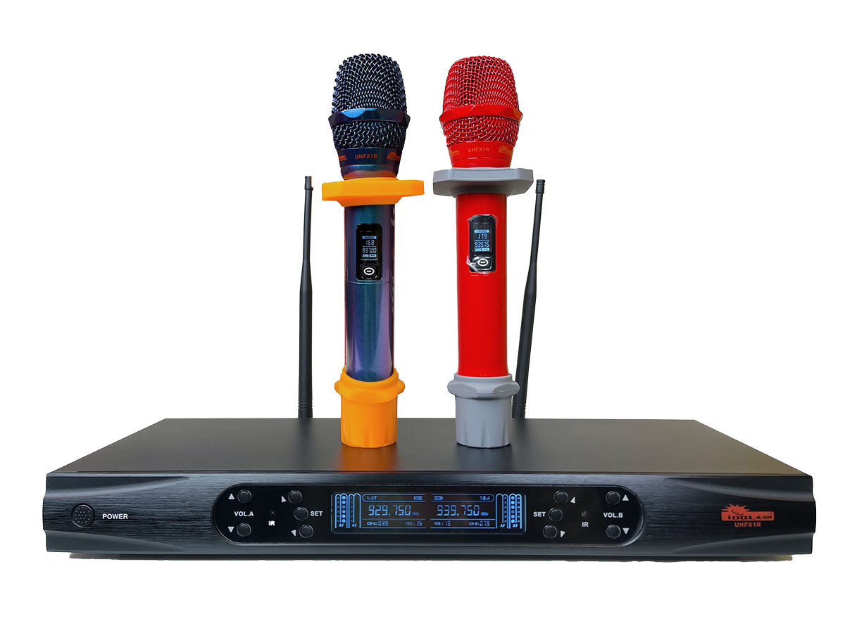 IDOLmain ASM50 | Best Home Professional Karaoke System With full set of Floor Speakers, Dual Microphones, Subwoofer and Console Mixing Amplifier