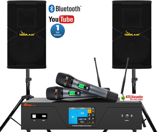 IDOLmain ASM13 | Premium 7000W Karaoke System With Dual Loudspeakers And Dual High Tech Wireless Microphones Bundle